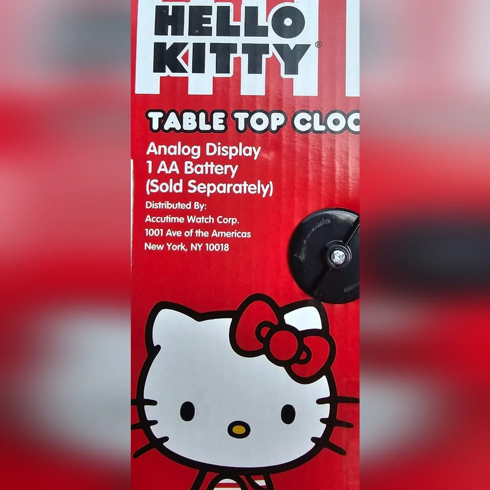 Sanrio Hello Kitty Small Table Top Clock Red Bow & White Face Wall Decor - Picture 3 of 6